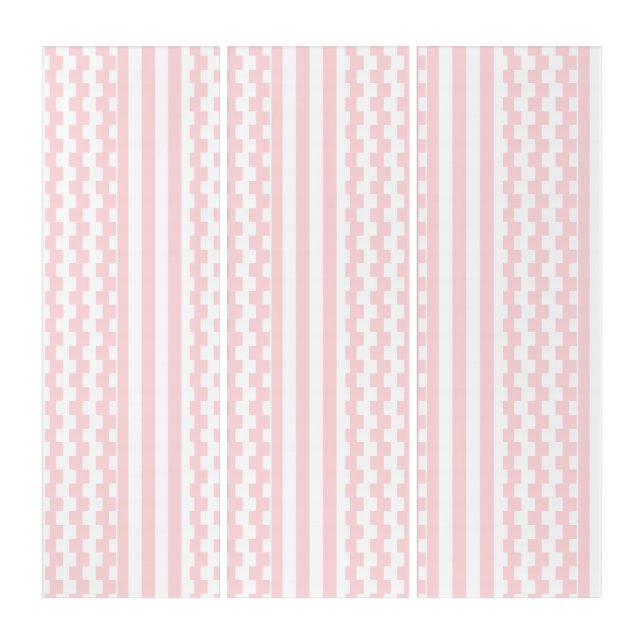 Triptych Pink & White Stripe Square (Front)