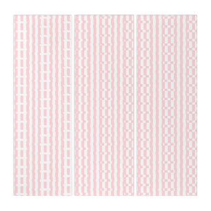 Triptych Pink & White Stripe Square