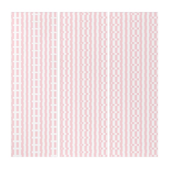 Triptych Pink & White Stripe Square (Front)
