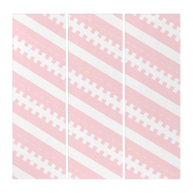 Triptych Pink & White Stripe Square (Front)