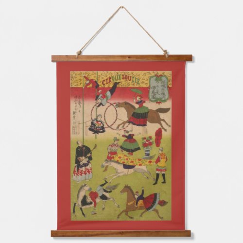 Triptych Print Shows Circus At Yasukuni Jinja Hanging Tapestry