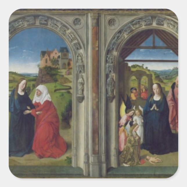 Triptych showing the Annunciation Square Sticker (Front)