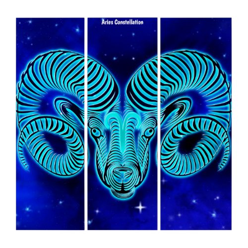 Triptych Wall Art Aries Constellation