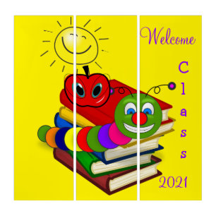 Triptych Wall Art Bookworm, Books, Class of 2021