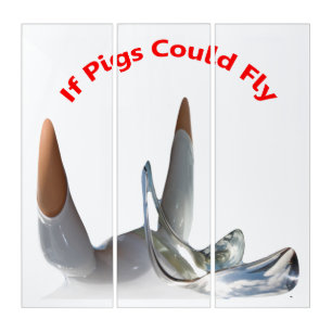 Triptych Wall Art Flying Pigs