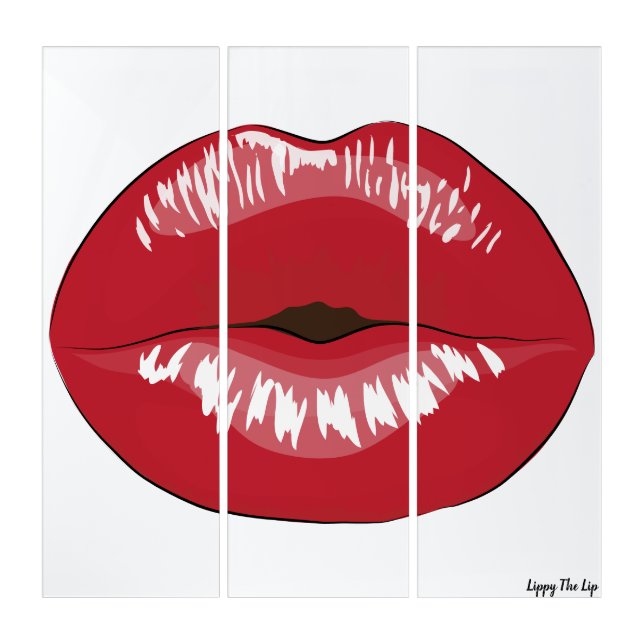 Triptych Wall Art Lips (Front)
