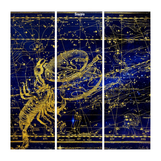 Triptych Wall Art Scorpio Constellation (Front)
