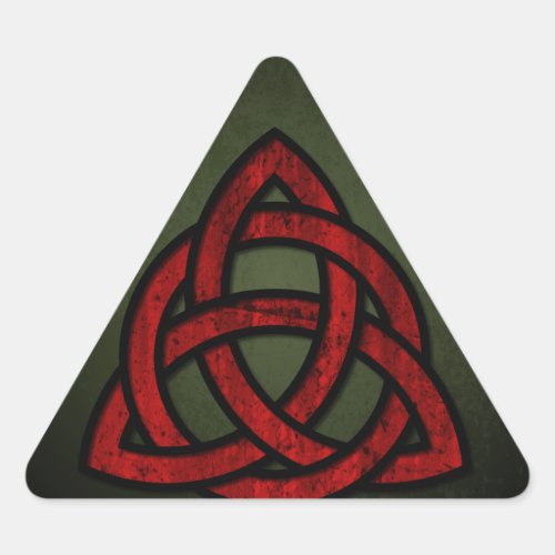 Triquet Celtic Knot (red & black on grunge green)