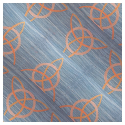 Triquetra Abstract | Blue Gold Celtic Trinity Knot Fabric