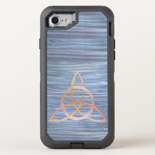 Triquetra Abstract  Blue Gold Celtic Trinity Knot OtterBox Defender iPhone SE87 Case