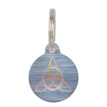 Triquetra Abstract | Blue Gold Celtic Trinity Knot Pet Name Tag at Zazzle