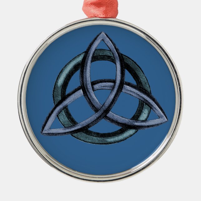 Triquetra (Blue) Metal Ornament (Front)
