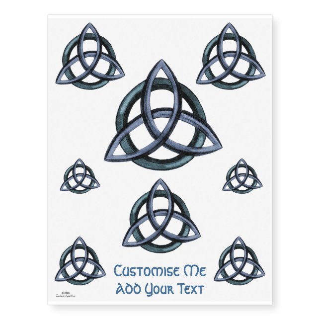 Triquetra (Blue) Temporary Tattoos (Front)