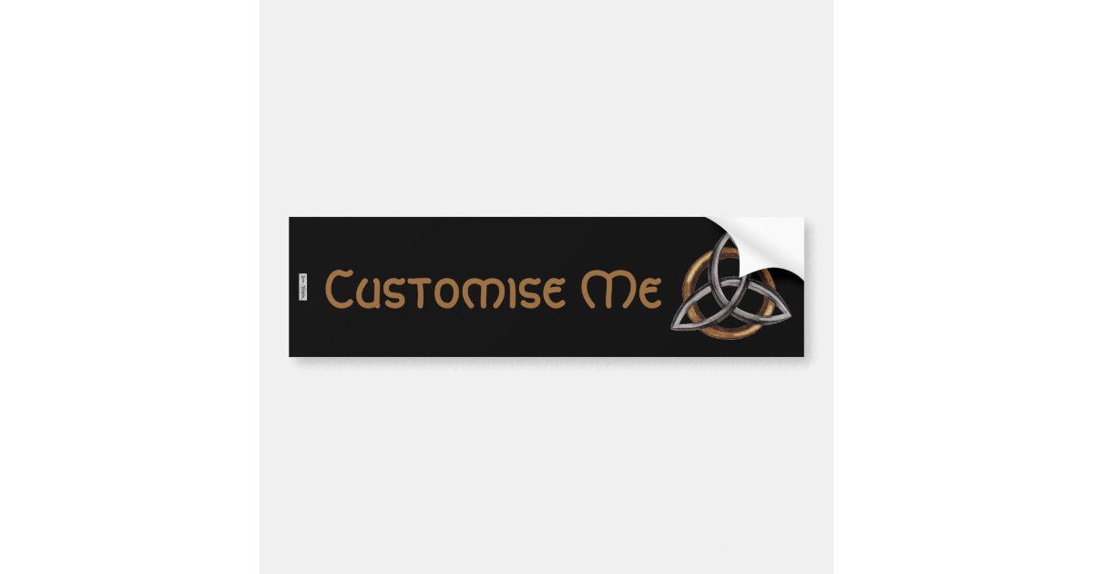Triquetra (Brown/Silver) Bumper Sticker Zazzle
