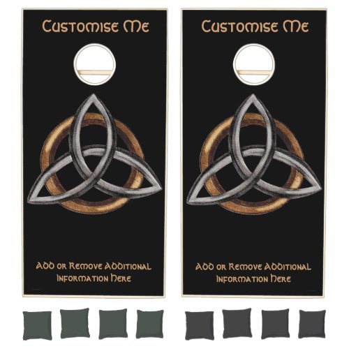 Triquetra BrownSilver Cornhole Set