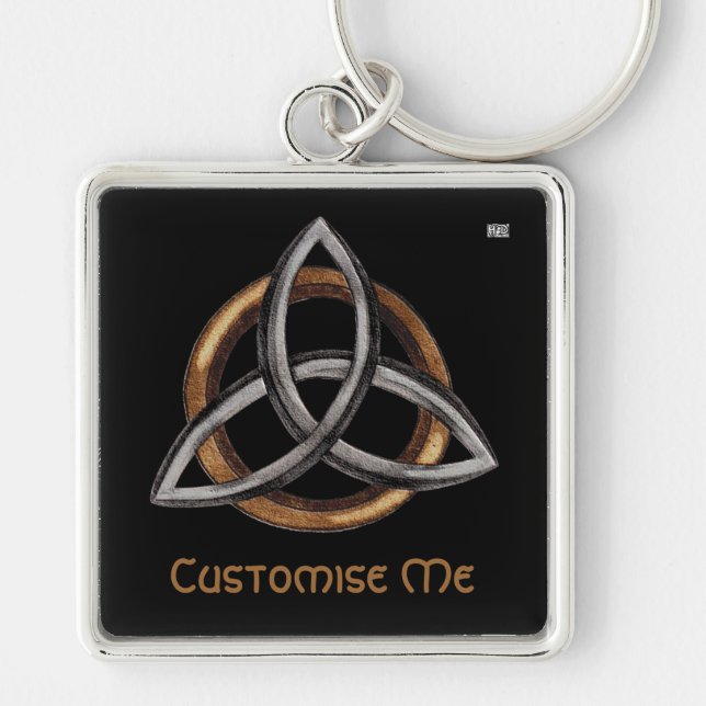 Triquetra (Brown/Silver) Keychain (Front)