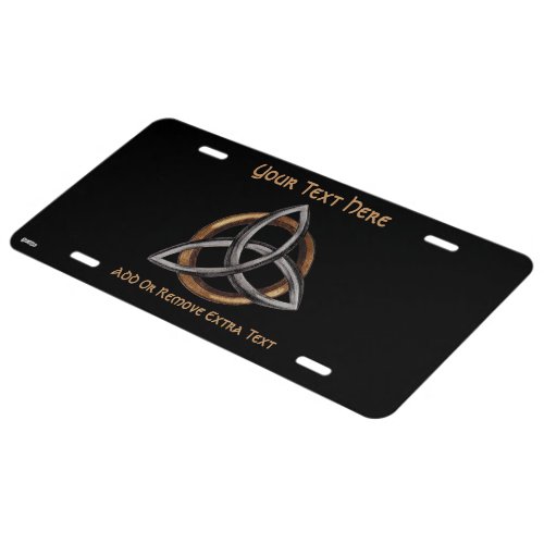 Triquetra BrownSilver License Plate