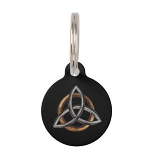 Triquetra (Brown/Silver) Pet Name Tag