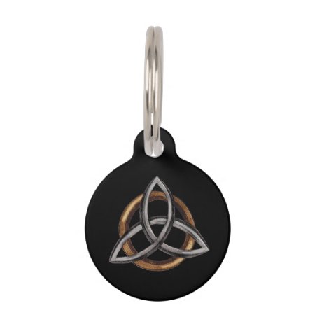 Triquetra (brown/silver) Pet Name Tag