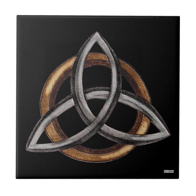 Triquetra (Brown/Silver) Tile (Front)