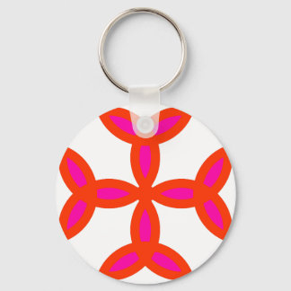 Triquetra Cross in Bright Red Hot Pink Keychain