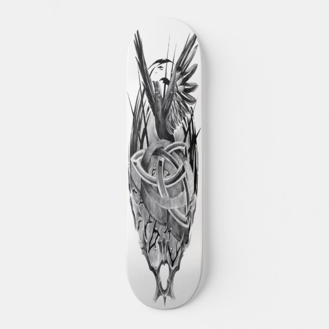 Triquetra crow flight Skateboard deck (Front)