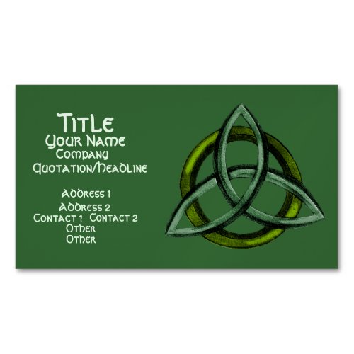 Triquetra Green Business Card Magnet