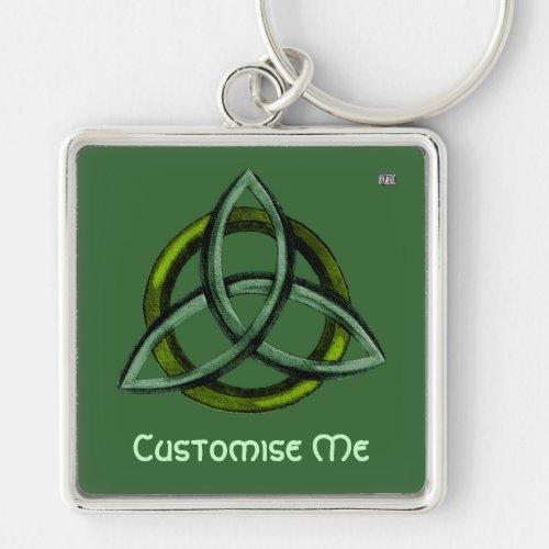 Triquetra Green Keychain