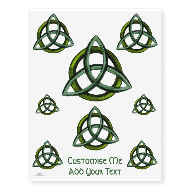 Triquetra (Green) Temporary Tattoos (Front)