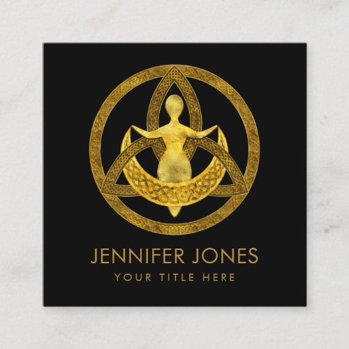Triquetra Moon Goddess Ornament Square Business Card