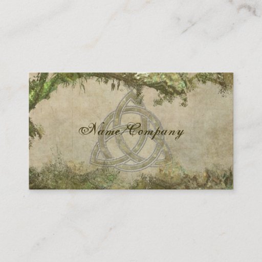 Customizable Triquetra Natural Business Card Templates