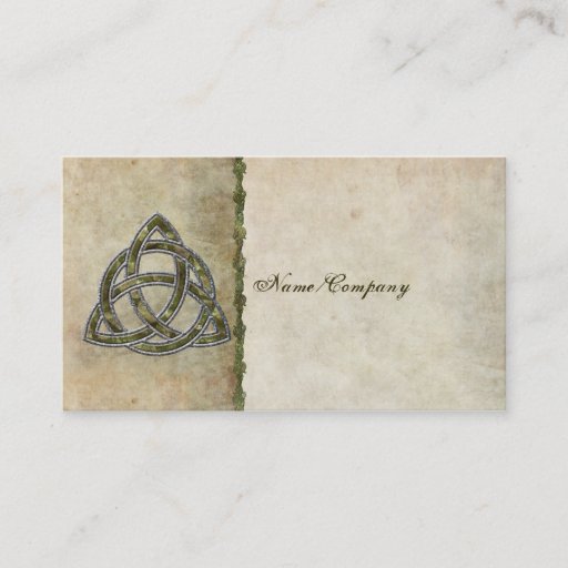 Customizable Triquetra Natural Business Cards