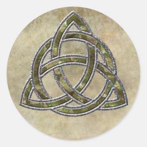 Triquetra Natural Classic Round Sticker