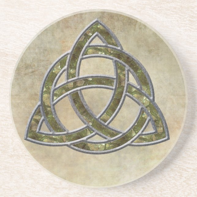 Triquetra Natural Drink Coaster (Front)