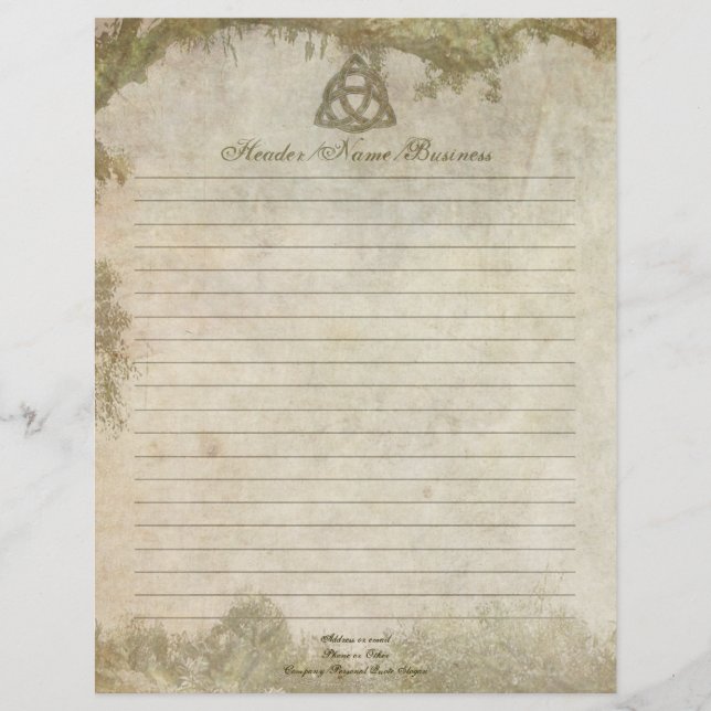Triquetra Natural Lined Letterhead (Front)