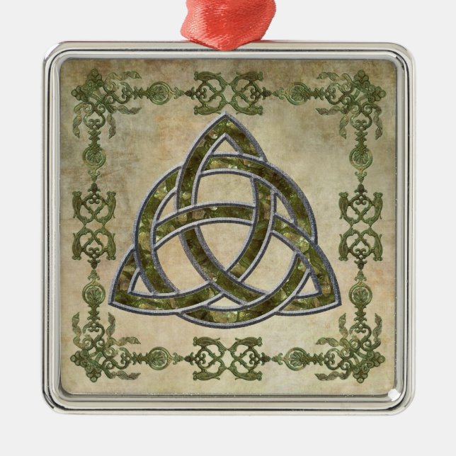 Triquetra Natural Metal Ornament (Front)