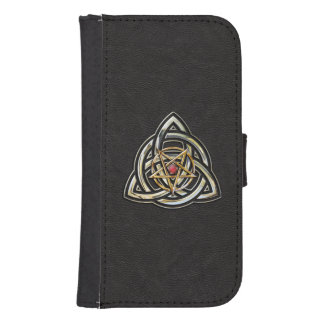 Triquetra Pentacle on Black Phone Wallet