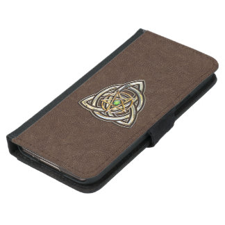 Triquetra Pentacle on Brown Wallet Phone Case For Samsung Galaxy S5