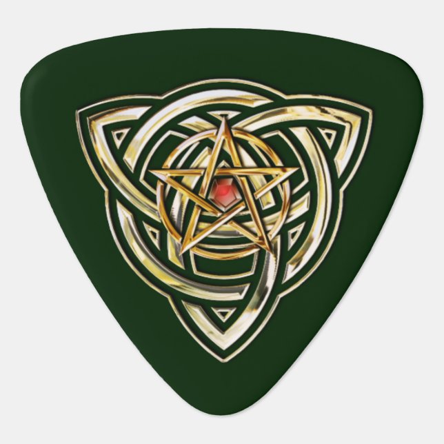 Triquetra Pentacle Triple Destiny Guitar Pick (Front)