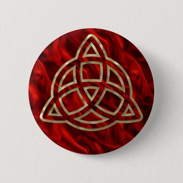 Triquetra Red Silk Button (Front)