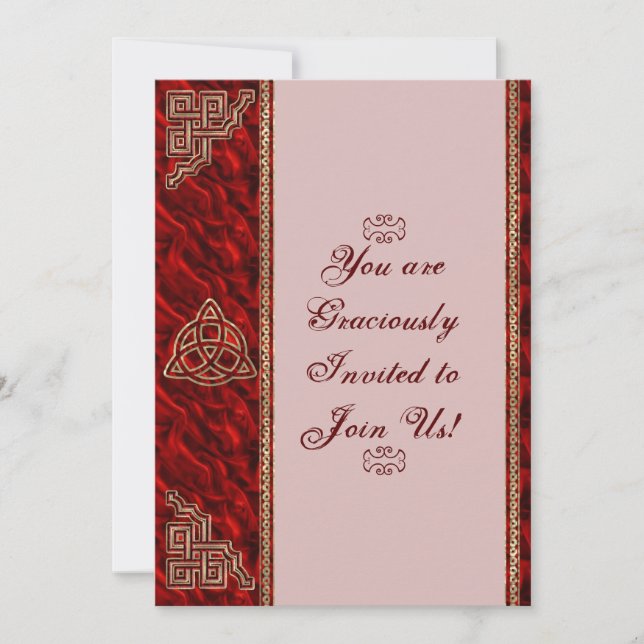 Triquetra Red Silk Invitation (Front)