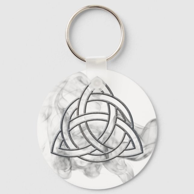Triquetra Silver Bevel Keychain (Front)