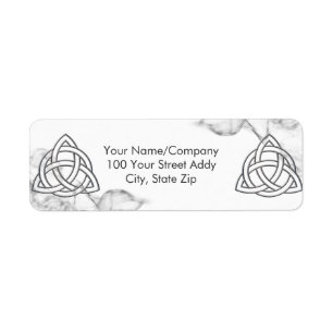 Triquetra Silver Bevel Label