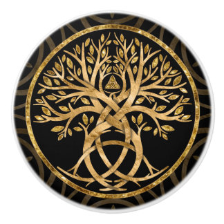 Triquetra Tree of life Ceramic Knob