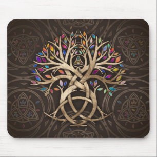 Triquetra Tree of life Colorful leaves Mouse Pad