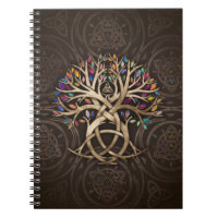 Triquetra Tree of life Colorful leaves Notebook
