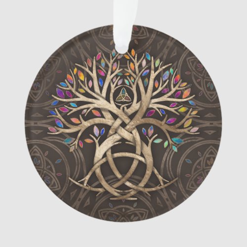 Triquetra Tree of life Colorful leaves Ornament