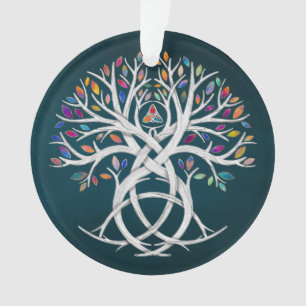 Triquetra Tree of life Colorful leaves Ornament