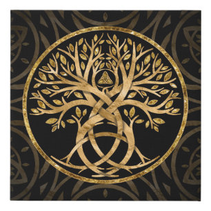 Triquetra Tree of life Faux Canvas Print