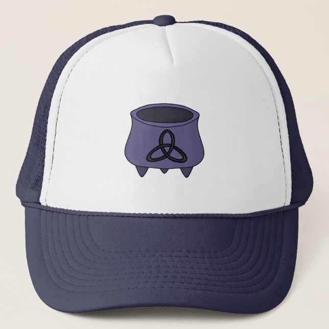 Triquetra Trinity Caldron Trucker Hat (Front)